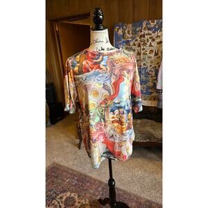 Italian buttery soft novelty print baroque shirt tee